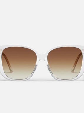 QUAY Women's EVER AFTER NO-NS-2412 Clear Frame / Sepia Brown Lenses Sunglasses